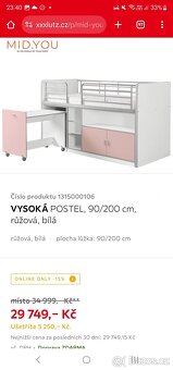 Vyvýšená dětská postel 90x200cm - 4