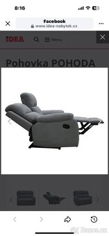 Kožená Polohovací relax tv křesla a 3 mistna pohovka . - 4