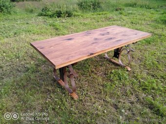 Selský dubový jídelní stůl - 4