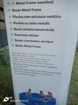 NOVÝ Bazén Metal Frame s filtračním zařízením, Ø 3 x 0,76 m - 4