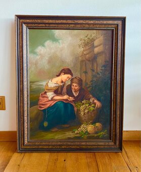 Starý krásný obraz, olejomalba - 4