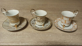 Malé šálky s podšálky na kávu - 3 kusy - 4