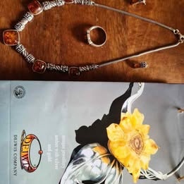 3 dílná Jantarová sada ve stříbře - 4