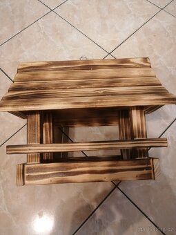 Krmítko designove pro ptaky masivní dřevo - 4