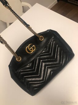 Luxusní Gucci kabelka - originál, černá, zlatý kov - 4