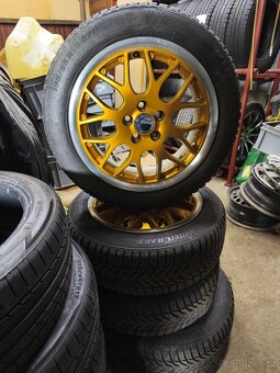 Krásná límcová ALU kola BBS 5x100 R16 se zánovní zimním pneu - 4
