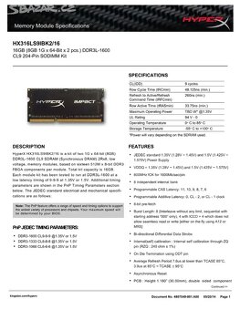 HyperX Impact 16GB (2x 8GB) DDR3L 1600MHz - 4