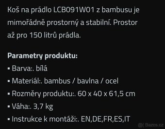Nový bambusový koš na prádlo nebo hračky - 4
