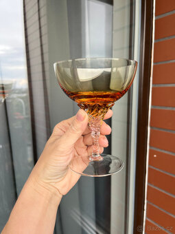 6x ambrová sklenice na sekt 150ml, Milan Metelák - 4