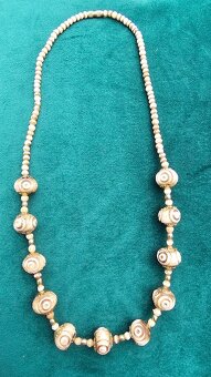 Náhrdelník slonová kost hnědé kuličky - 4