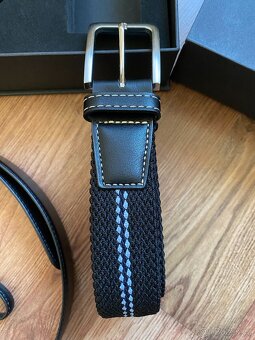 Nový dárkový set opasků BANDI - kožený černý, pružný černý - 4