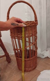 Proutěný stojan na deštníky + stolička - 4