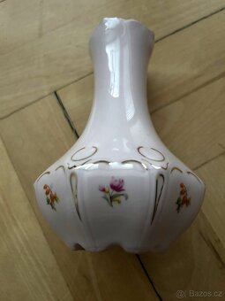 Hrnky bucláky růžový porcelán s vázičkou - 4
