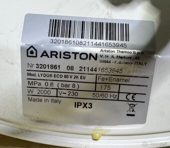 elektrický bojler Ariston LYDOS ECO 80 V 2K EU – 80 litrů - 4