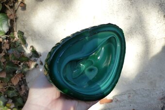 Buddha, malachitové sklo, Schlevogt - 4