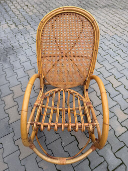 Luxusní, retro, přírodní ratanové houpací křeslo - 4