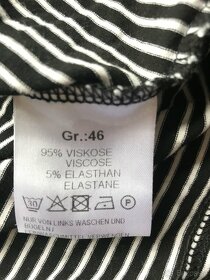 Dámské pruhované triko, krátké nařasené rukávy, vel. 46, C&A - 4