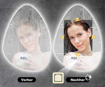 Koupelnová zrcadla s LED světlem, 60 x 70 cm - 4