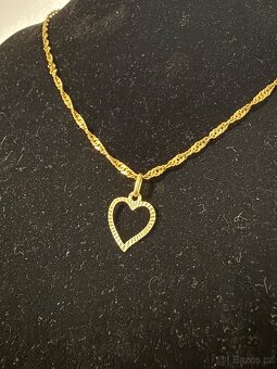 Zlatý řetízek se srdíčkem 5,37g 585/1000 - 4