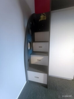 Patrová postel s psacím stolem a skříní - 4