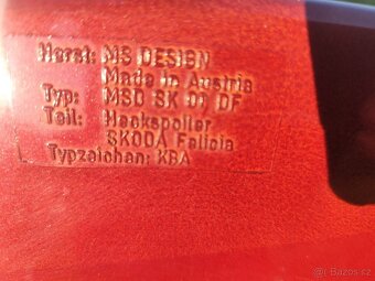 Prodám spoiler Škoda Felicie - 4