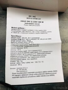 Měnič napětí 24V na 230V 300W trvalý, 900W špičkový - 4