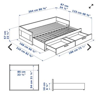 Ikea Brimnes rozkládací postel se 2 kvalitními matracemi - 4