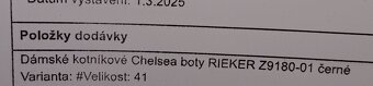 Dámské kožené Chelsea Rieker 41 Nové - 4