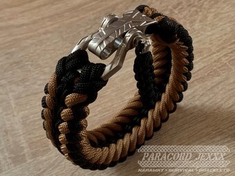 Paracord náramek (20 cm) black - coyote - 4