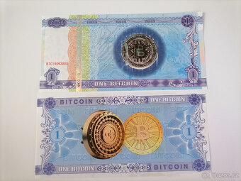 Pozlacená bankovka 24k, suvenýr, záložka, modrá bankovka - 4