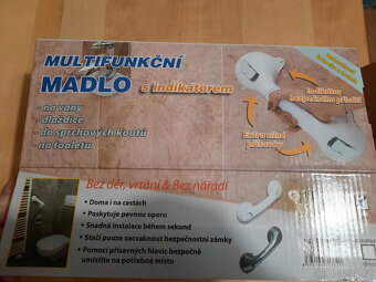 Bílé plastové přísavné madlo do koupelny/WC - 4
