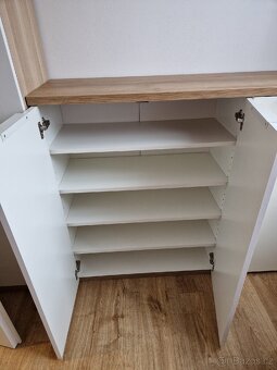 Komoda/botník, bílý lesk, 120 x 103 x 35 cm (š/v/h) - 4