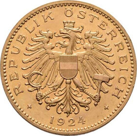 Zlato, 100 kronen 1924, Rakousko, extrémně vzácná RRR - 4