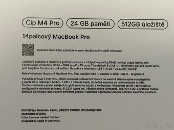 14’ MacBook Pro s čipem Apple M4 Pro 512GB úložiště - 4