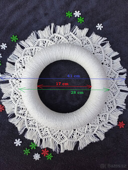 Nádherný adventní věnec, macramé. Nový - 4