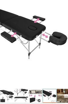 Masážní hliníkový skládací stůl Tectake černý - 4