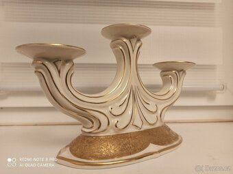 Starožitný porcelánový svícen - 4