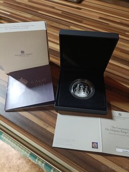 Stříbrná mince Král Karel III. - Korunovace UK 5 GBP 26 g pr - 4