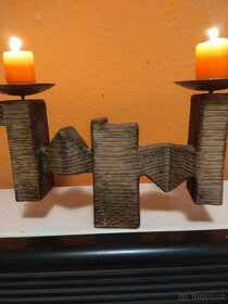 SVÍCEN na 2 svíčky dřevěný - 4
