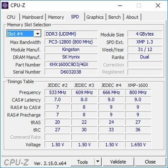 Paměti DDR3 HyperX Blu 2x4 GB 1600 MHz CL9 XMP - 4