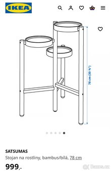 Stojan na květiny SATSUMAS Ikea - 4