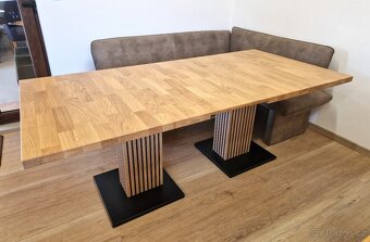 Nový rozkládací stůl dub masiv 95x161+3x40 cm - 4