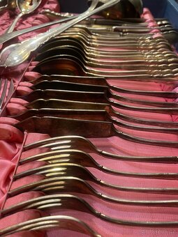 Velká sada starožitného příboru alpaka - 4