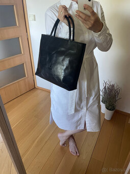 Značková luxusní černá elegantní kožená kabelka Corcel - 4