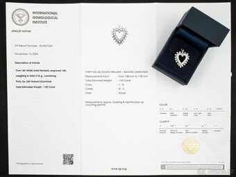 Krásný 14K přívěšek s diamanty 1,00ct - certifikát IGI - 4