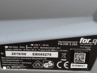 Prodám NEPOUŽITOU Domácí vodárnu For_q FQ-HW 3.200 Automatic - 4