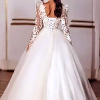 XS-S NOVÉ LUXUSNÍ svatební šaty CRYSTAL - 4