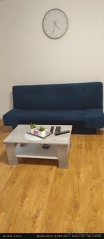 Pohovka modrý semiš -rozkládací - 4