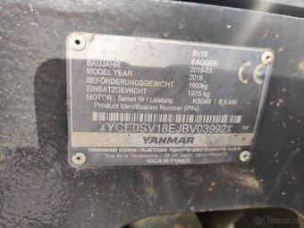 Pásový minibagr YANMAR SV 18 - 4