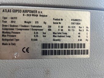 Šroubový kompresor Atlas Copco GA7FF - 4